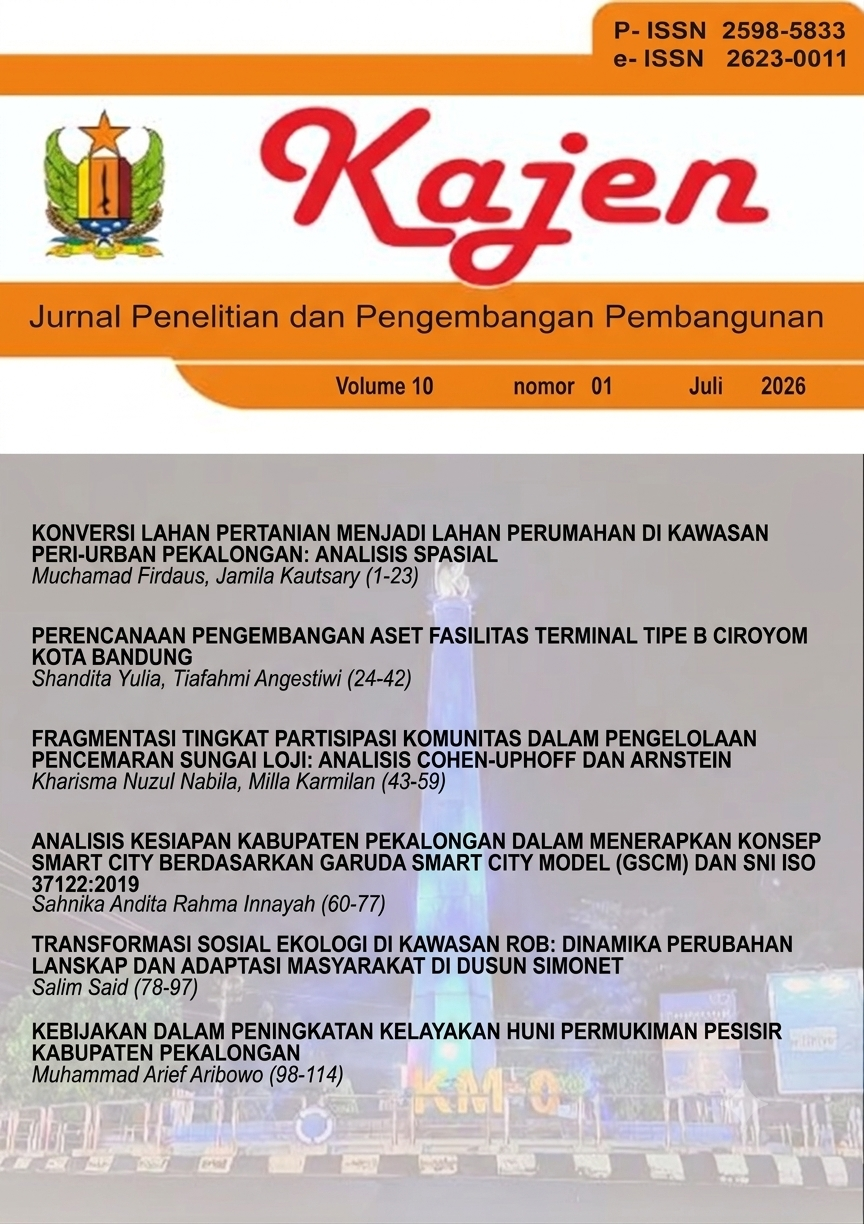 					View Vol. 10 No. 01 (2026): Kajen:Jurnal Penelitian dan Pengembangan Pembangunan
				
